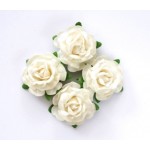 Цветы чайной розы, 4 шт, диам 4 см, белые SCB 291809